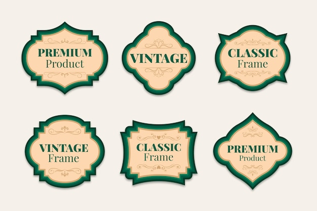 Free Vector flat design vintage label collection