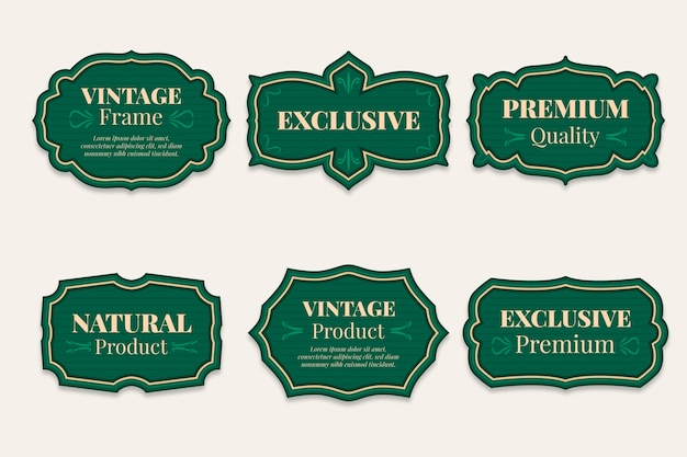 Free Vector flat design vintage label collection