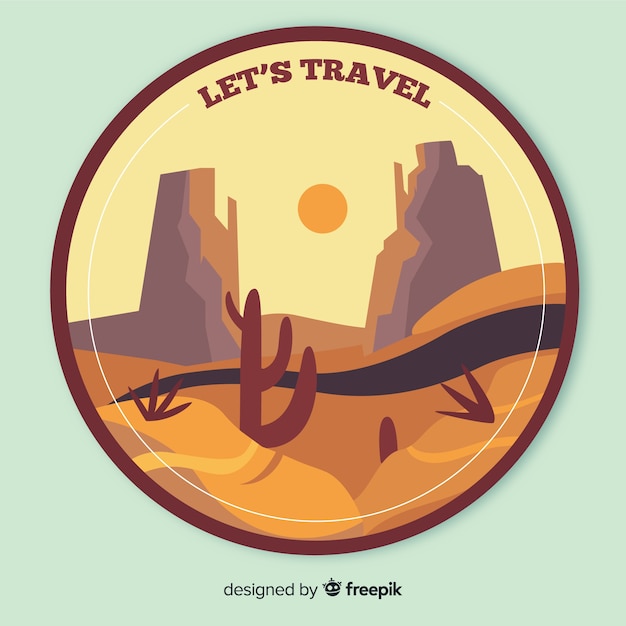 Free Vector flat design vintage travel label