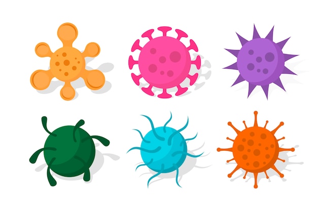 Free vector flat design virus collection