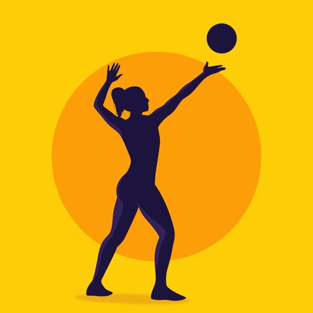 Free Vector flat design volleyball silhouette