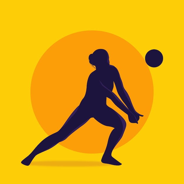 Free vector flat design volleyball silhouette