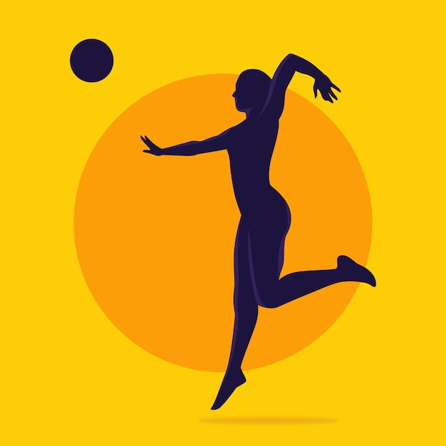 Free Vector flat design volleyball silhouette