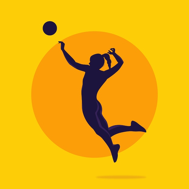 Free Vector flat design volleyball silhouette