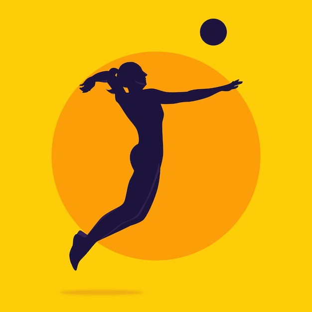 Free Vector flat design volleyball silhouette