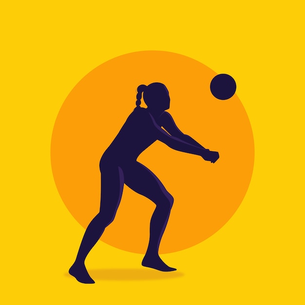 Free Vector flat design volleyball silhouette