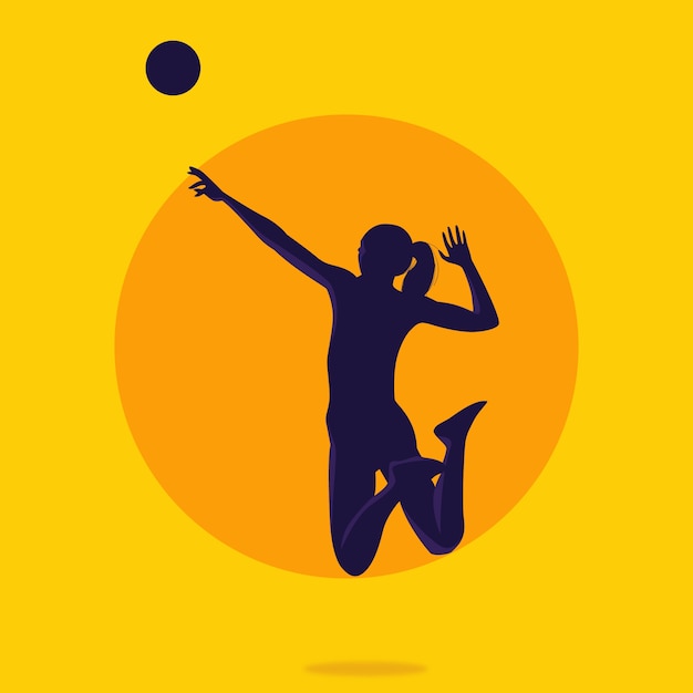 Free Vector flat design volleyball silhouette