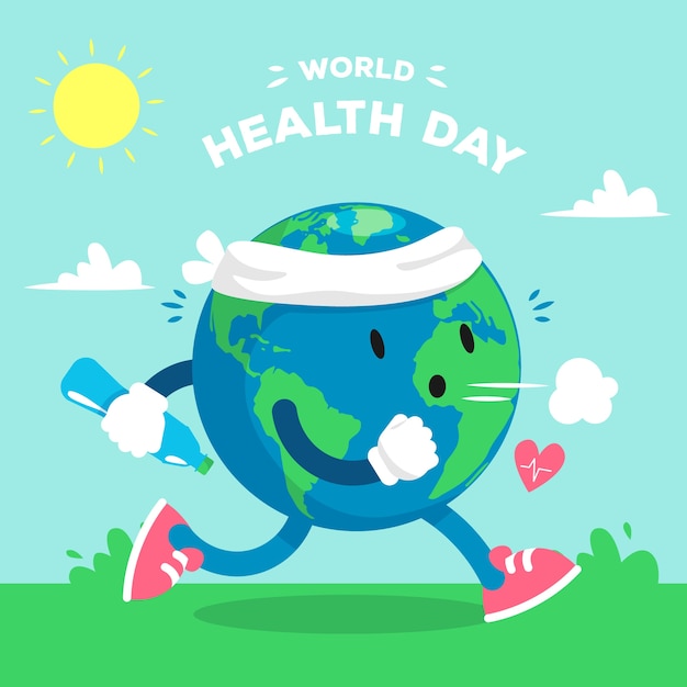 Flat design wallpaper world health day