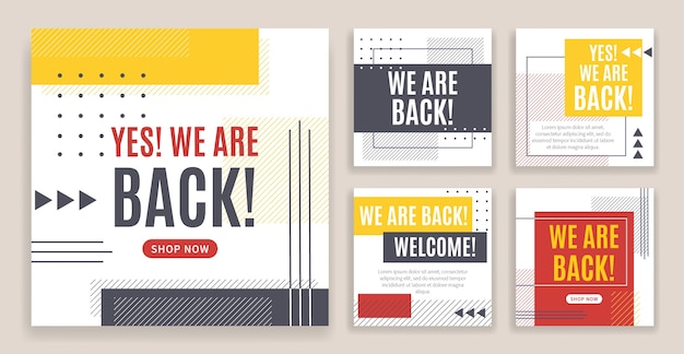 Free Vector flat design we are back illustration