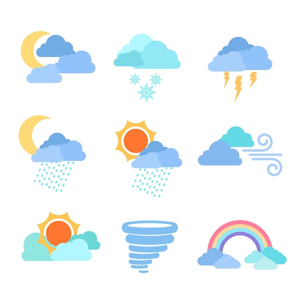 Free Vector flat design weather effects