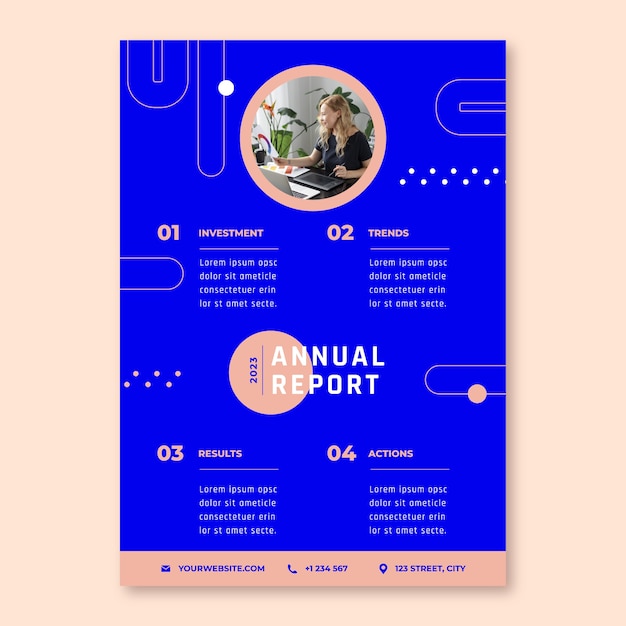 Free Vector flat design web designer  annual report