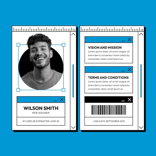 Flat design web designer  id card