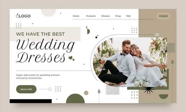 Free Vector flat design wedding celebration landing page