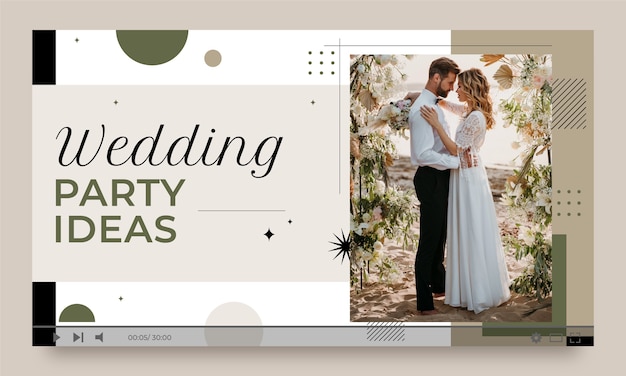 Flat design wedding celebration youtube thumbnail