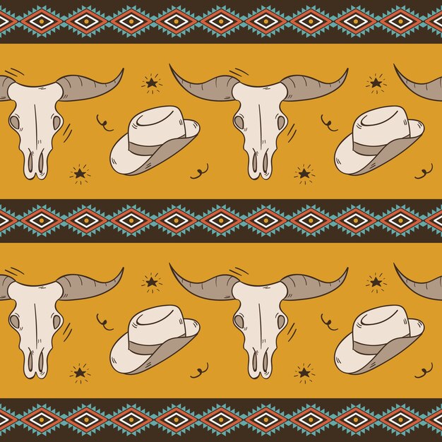 Flat design western pattern