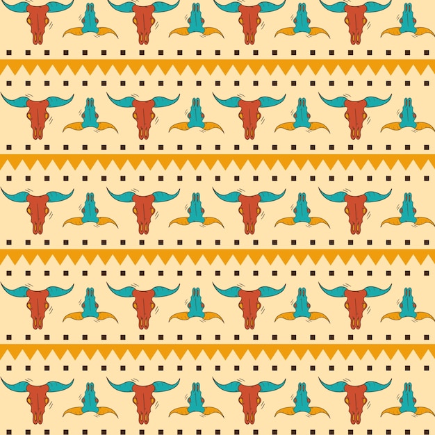 Free vector flat design western seamless pattern