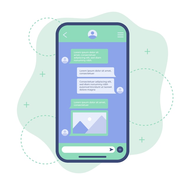 Free Vector flat design whatsapp chat template