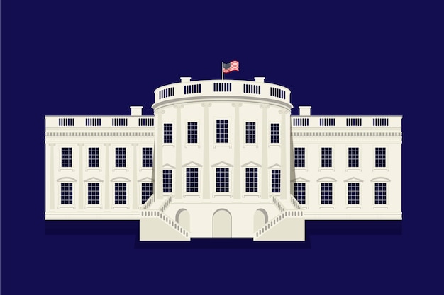 Free Vector flat design white house on dark background