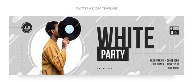 Flat design white party design template