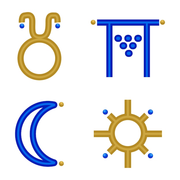 Flat design wiccan symbol set