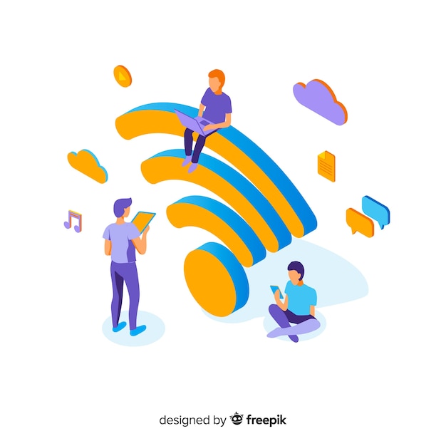 Free Vector flat design wifi network concept