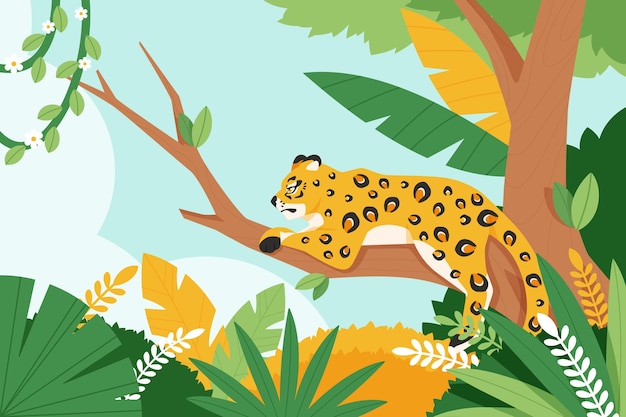 Flat design wild animal illustration