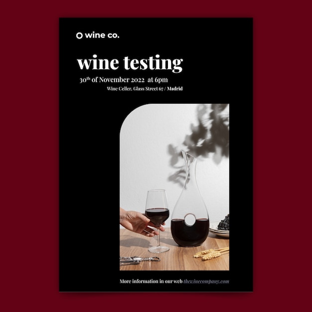 Free Vector flat design wine tasting poster