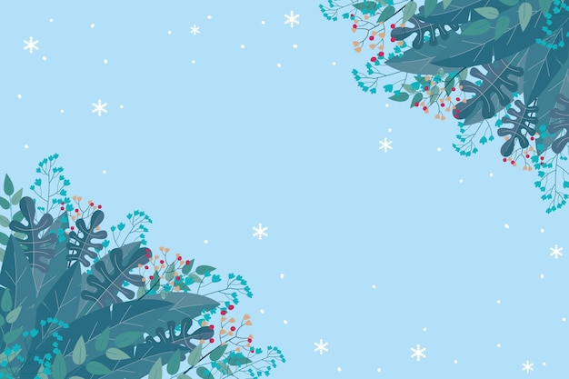 Flat design winter background