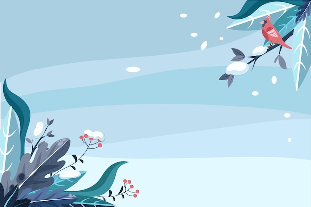 Free Vector flat design winter background