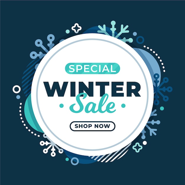 Flat design winter sale