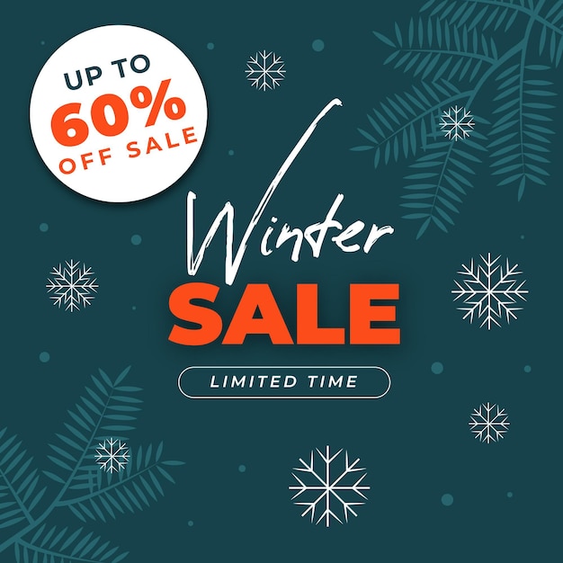 Free Vector flat design winter sale