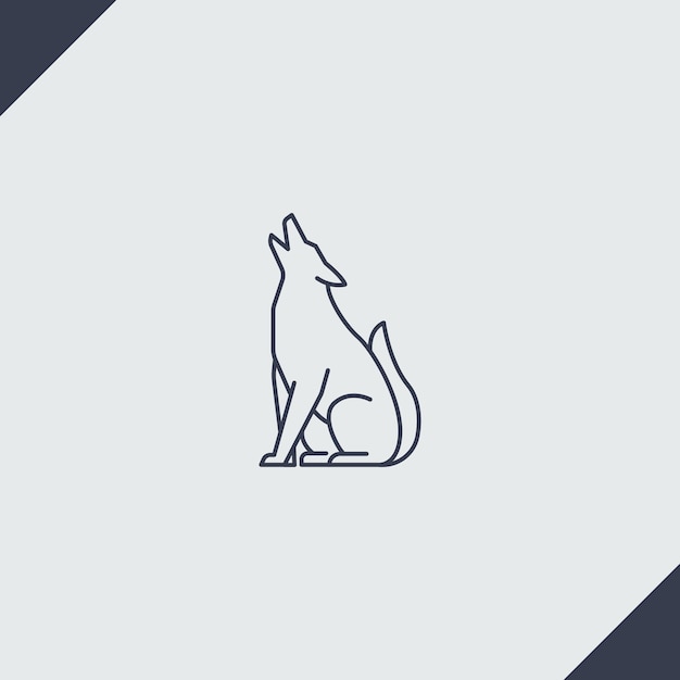 Free Vector flat design wolf outline illustration