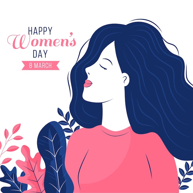 Flat design women's day background