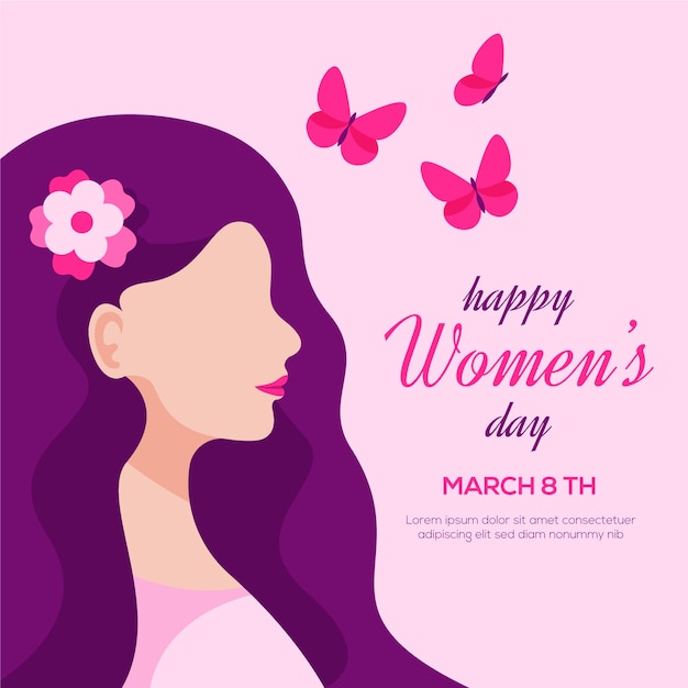 Flat design womens day celebration modern theme