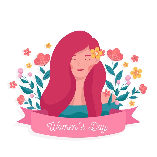 Flat design womens day concept