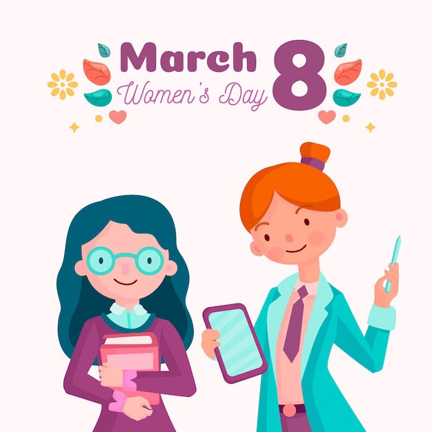 Flat design womens day event celebration