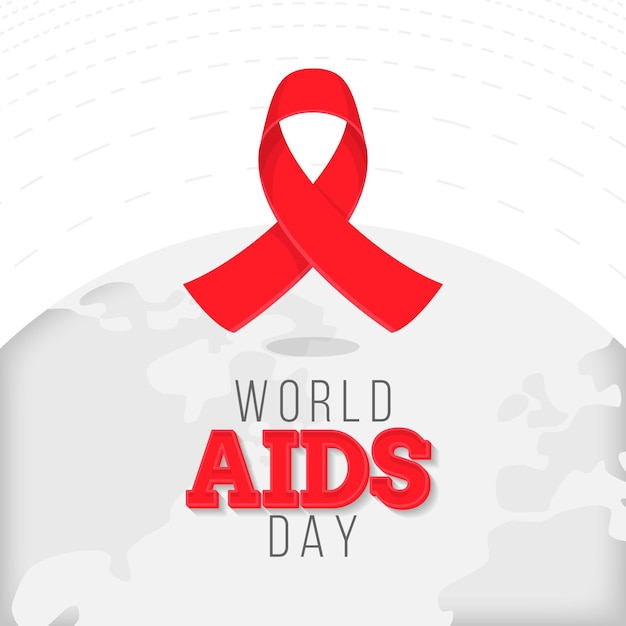 Flat design world aids day