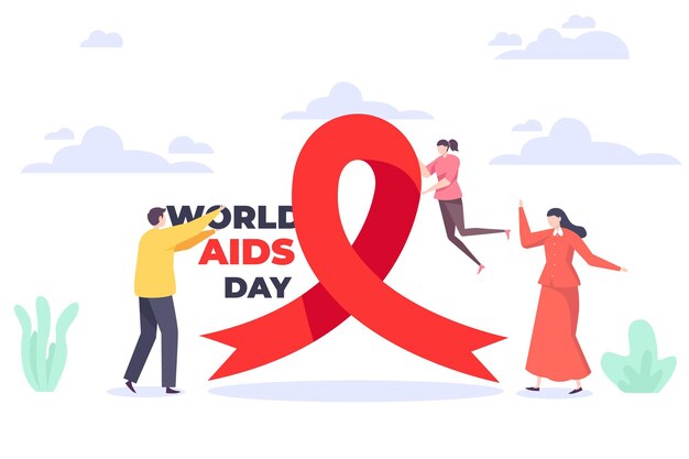 Flat design world aids day