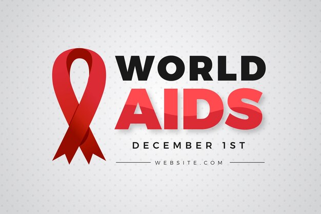 Flat design world aids day