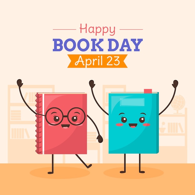 Flat design world book day concept