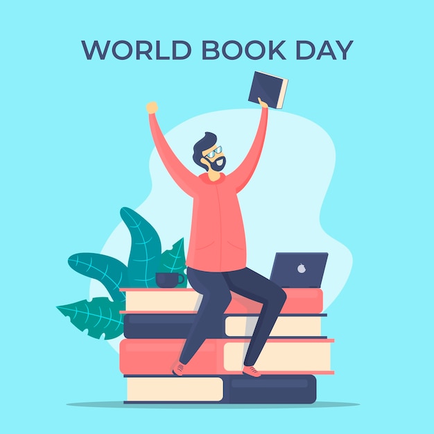 Flat design world book day style