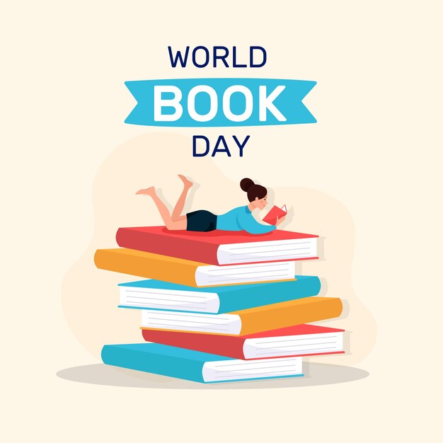 Flat design world book day theme