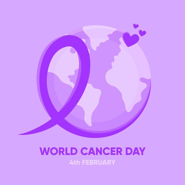 Flat design world cancer day