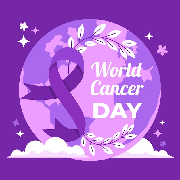 Flat design world cancer day