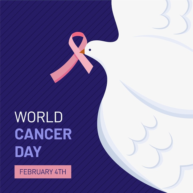 Flat design world cancer day