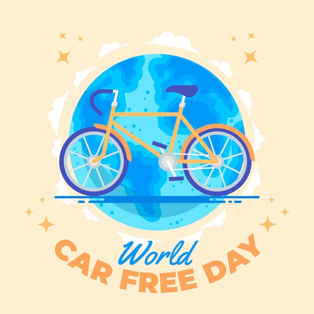 Flat design world car free day