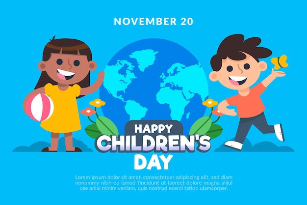 Free vector flat design world childrens day