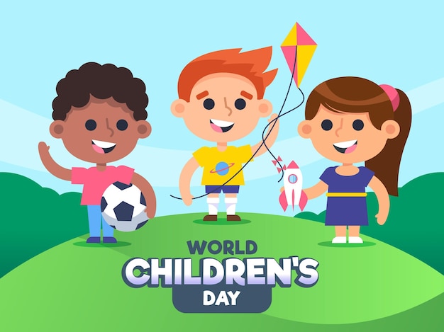 Free Vector flat design world childrens day