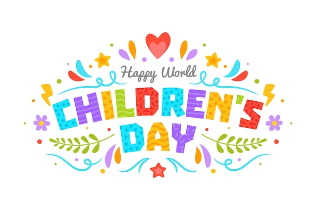 Free Vector flat design world childrens day