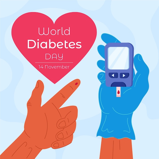 Free Vector flat design world diabetes day illustration